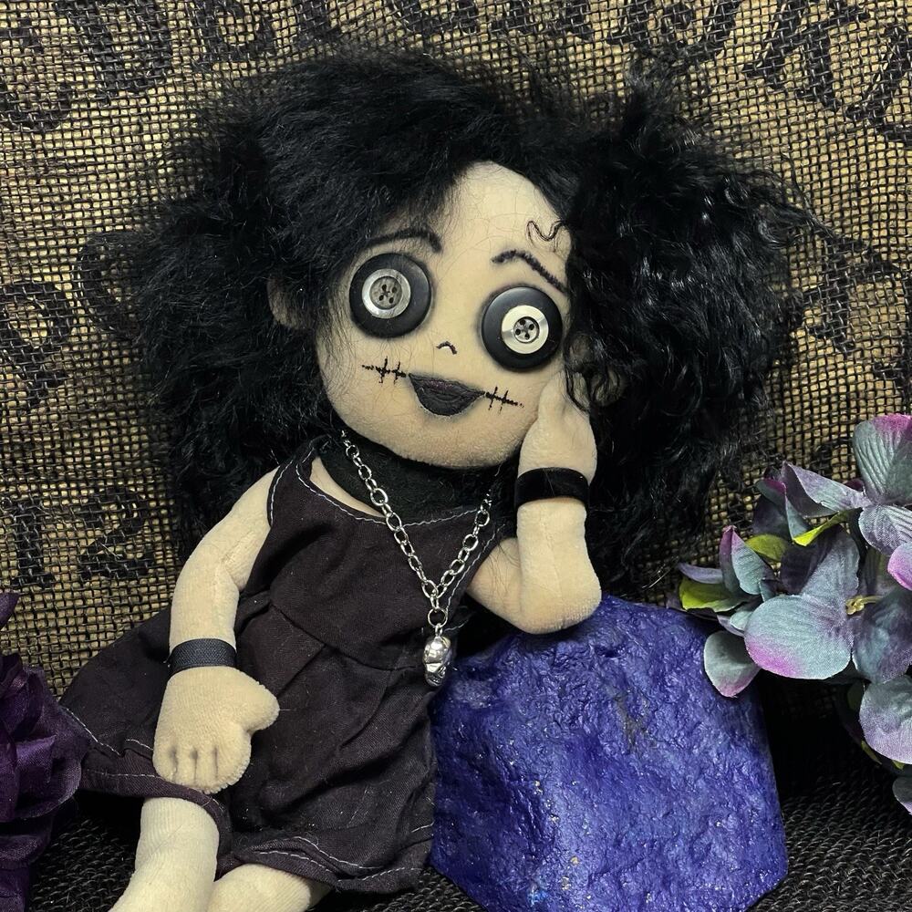 OOAK Creepy 16” Gothic Art Odd Weird Horror Spooky Artist Goth Cloth Rag Doll